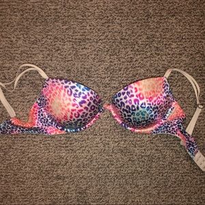 PINK Victoria’s Secret leopard print push up bra